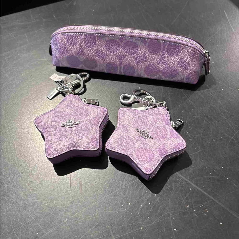 NWT！1PC COACH Star Bag Charm In Signature Canvas（COACH CBL12）fast shipping